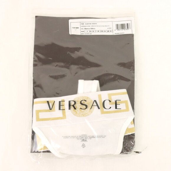 Versace Greca Border Women's White & Gold Cotton Thong Underwear - Size 2 - NWD - Picture 6 of 6